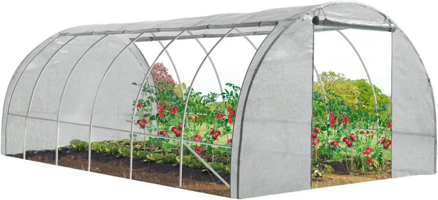 Serre de Jardin Modulable 18m² Blanche pour Toutes Saisons