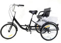 Tricycle adulte 20 pouces avec siège enfant, panier intégré, pédales antidérapantes, freins doubles et réflecteurs