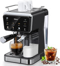 Machine à Expresso Yabano 20 Bars, Mousseur à Lait Automatique 500 ml, 6 Boissons, Écran Tactile, Réservoir d'Eau 1,5L, Cafetière Cappuccino et Latte, 1350W