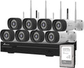 Système de Surveillance WiFi Professionnel 2K, 8 Caméras IP, NVR 16 Canaux, Super HD, Détection IA, Vision Nocturne, Audio, HDMI, EseeCloud, Enregistrement sur Disque