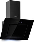 Hotte Aspirante Klarstein Sofia 60 cm - Éclairage LED, Contrôle Facile, Conception Épurée, Recyclage de l'Air, Débit 300m³/h, Façade en Verre, Noire