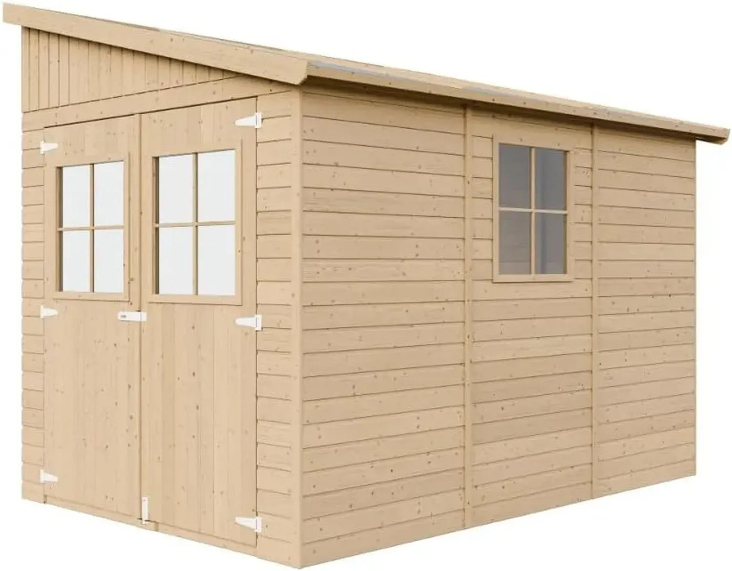 Abri de Jardin en Bois avec Toit Double Pente 6m² - Garage Extérieur pour Outils et Vélos H243x216x318 cm