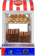 Machine à Hot-dogs en Acier Inoxydable avec Chauffe-Pain, Capacité 50 Saucisses et 20 Pains - Appareil Professionnel pour Snack