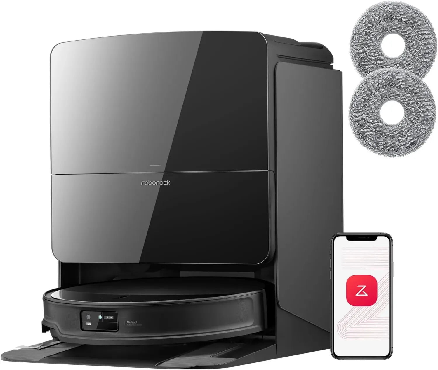 Roborock Saros 10R Robot Aspirateur avec Brosse et Serpillère Intelligentes, Système Anti-Enchevêtrement et Station Multifonction 4.0, Évitement Avancé des Obstacles, Hauteur 7,98 cm