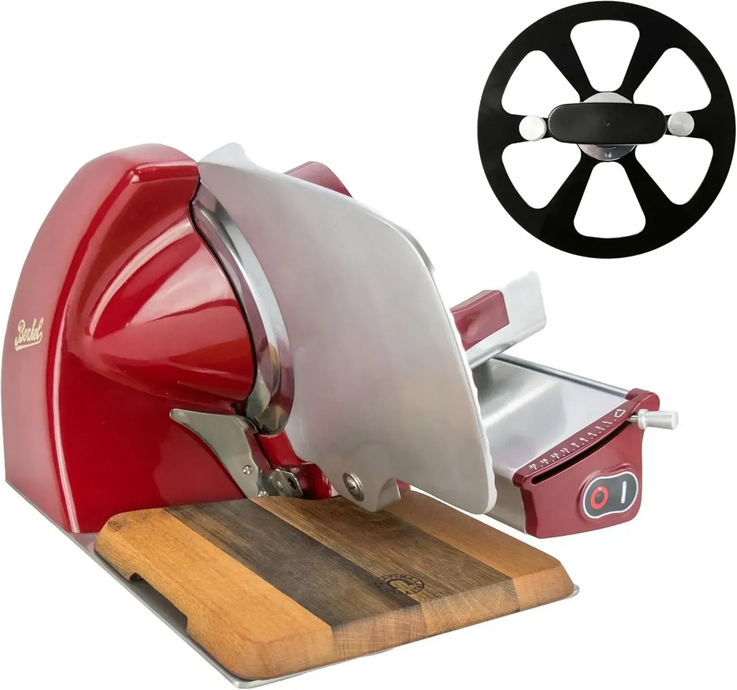 Trancheuse à Charcuterie Rouge Berkel Home Line 200 Plus avec Planche Découpe Artisanale Unique