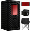 Sauna portable à air chaud avec infrarouge 660 nm, contrôle à distance, température réglable jusqu'à 85°C, fauteuil confort inclus