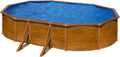GRE Pacific Piscine Hors-Sol Ovale Acier Imitation Bois, 610x375x120 cm