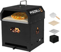 PIZZELLO Four à pizza extérieur 12' à granulés de bois avec accessoires - Noir