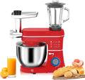 Robot Culinaire 5 en 1 avec Mouvements Planétaires, Hachoir à Viande, Presse-Agrumes 1,5L et Bol en Acier Inox 10L, Rouge