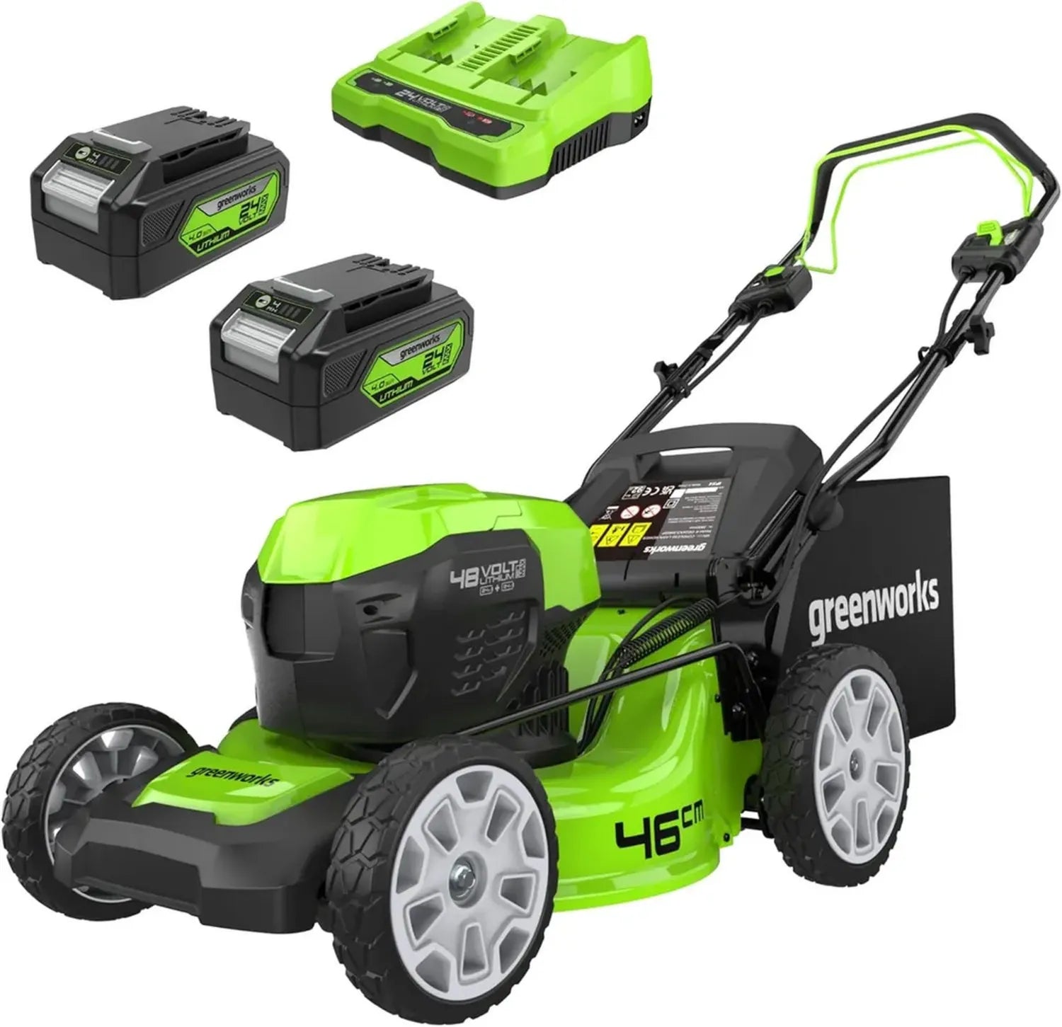 Tondeuse à Gazon Sans Fil 48V Autopropulsée - Largeur 46cm, Pelouses jusqu'à 480m²