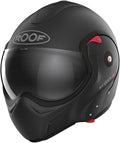 ROOF Casque Boxxer 2 Noir Mat avec Visière Teintée, Fermeture Microlock, Fibre de Verre - Idéal pour Motos et Cyclomoteurs