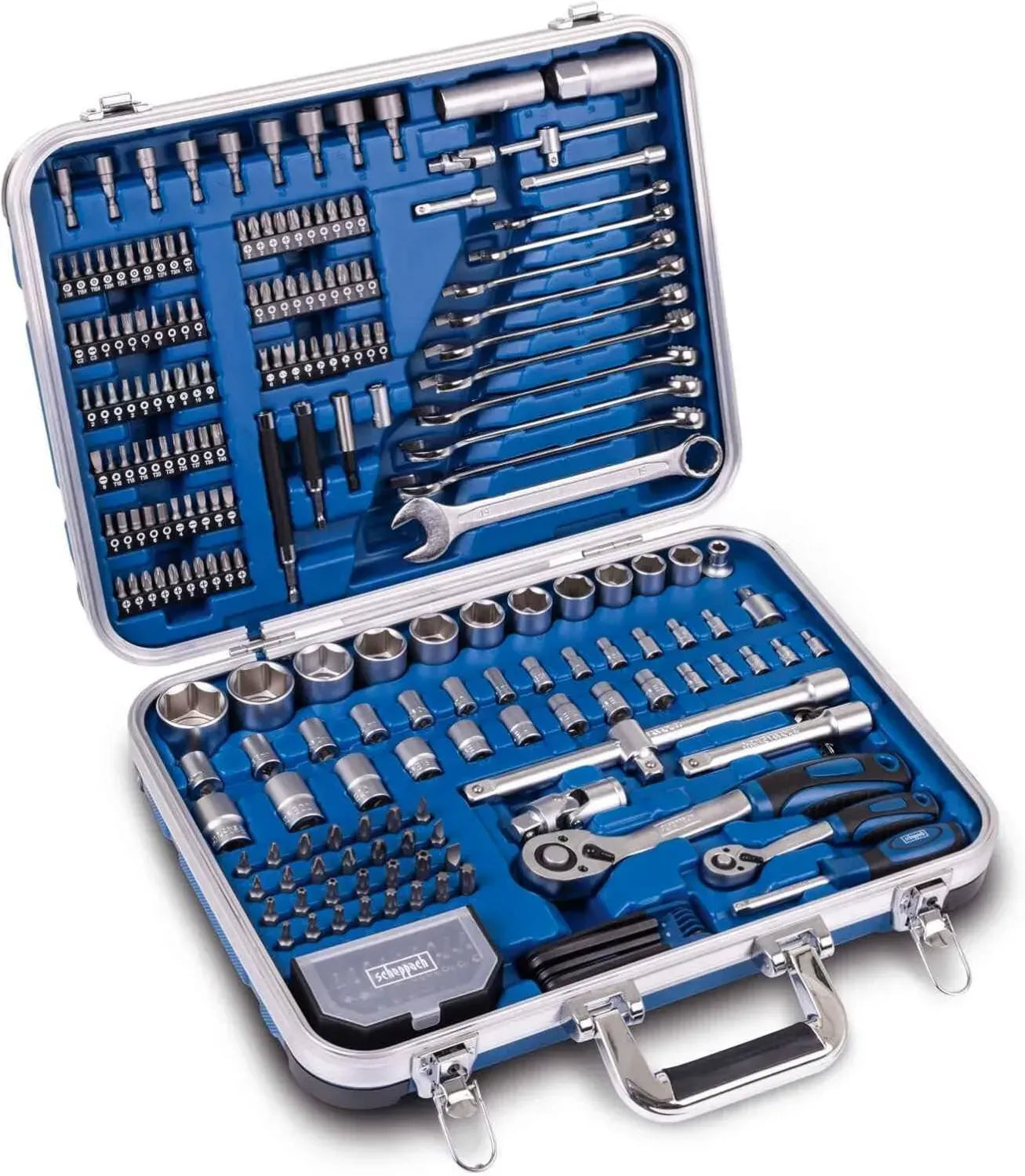Scheppach Ensemble d'Outils 233 Pièces en Chrome Vanadium - Mallette Verrouillable avec Clés et Tournevis
