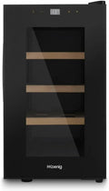 H.Koenig Cave à Vin 8 Bouteilles, Inox Thermoélectrique, Température Réglable 11-18°C, Silencieuse avec Éclairage LED, Design Élégant Noir
