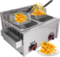 Friteuse professionnelle double gaz en inox 20L - Idéale pour la restauration