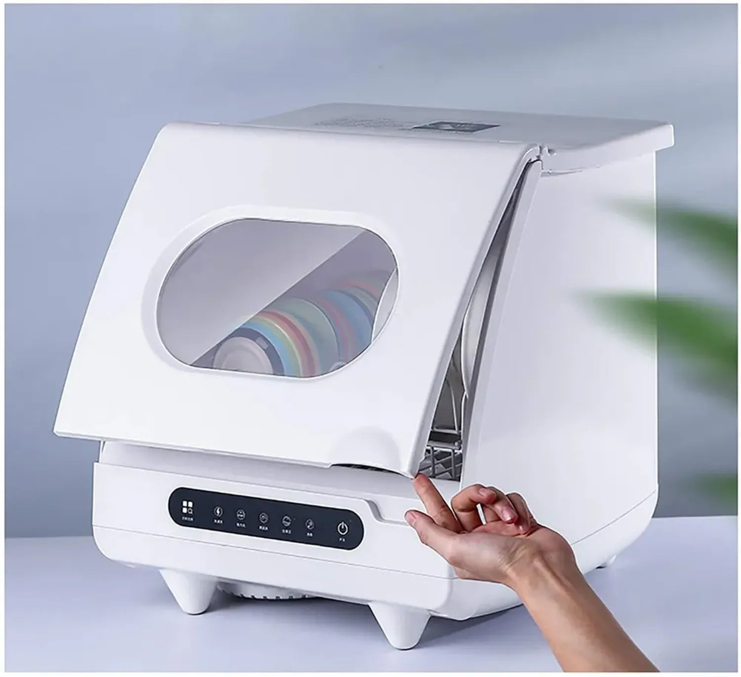 Mini lave-vaisselle compact avec 5 programmes et écran tactile, 1200 W