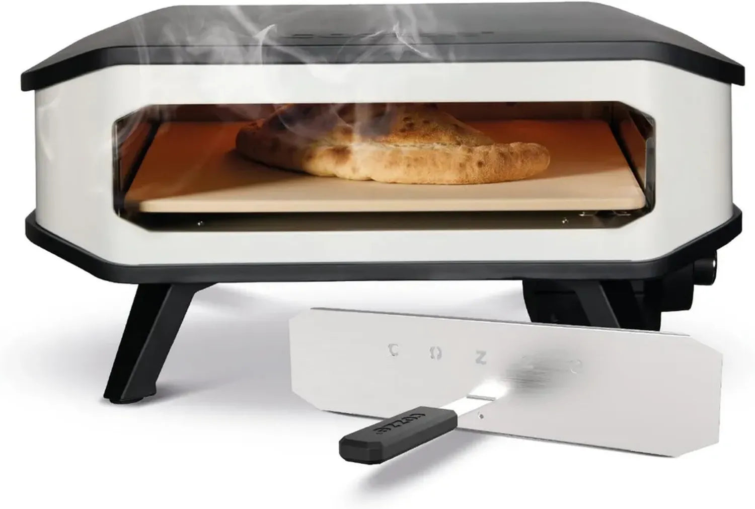 Four à pizza électrique 43 cm Cozze® avec pierre réfractaire et porte avant, 2200 W, noir