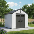 Abri de Jardin en Résine Gris 5,47m² avec Aluminium Durable, Plancher et Montage Facile