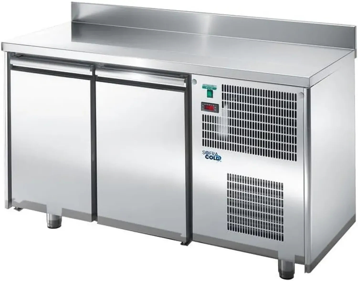 Table Réfrigérée Positive 2 Portes avec Dosseret - 200L - Sofraca Professionnelle