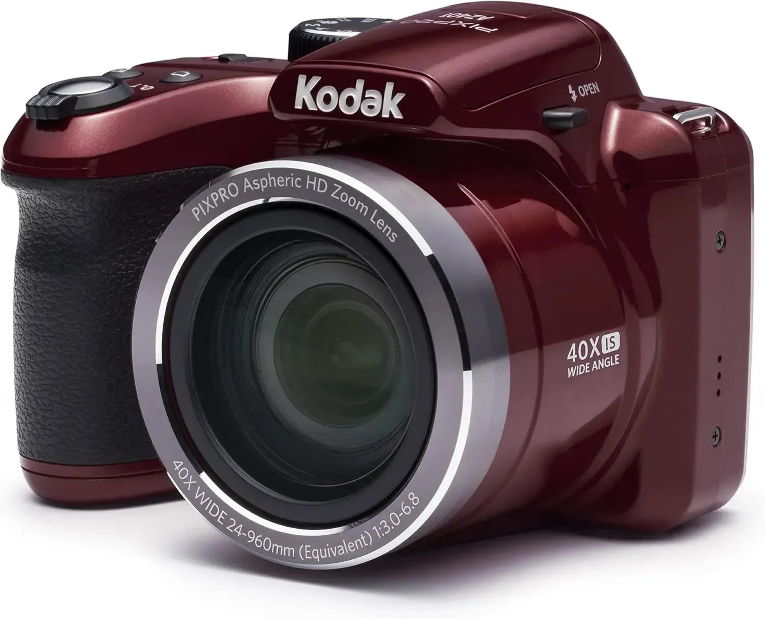 Appareil Photo Bridge Kodak AZ401 16.15 MP CCD, Zoom Puissant, Rouge