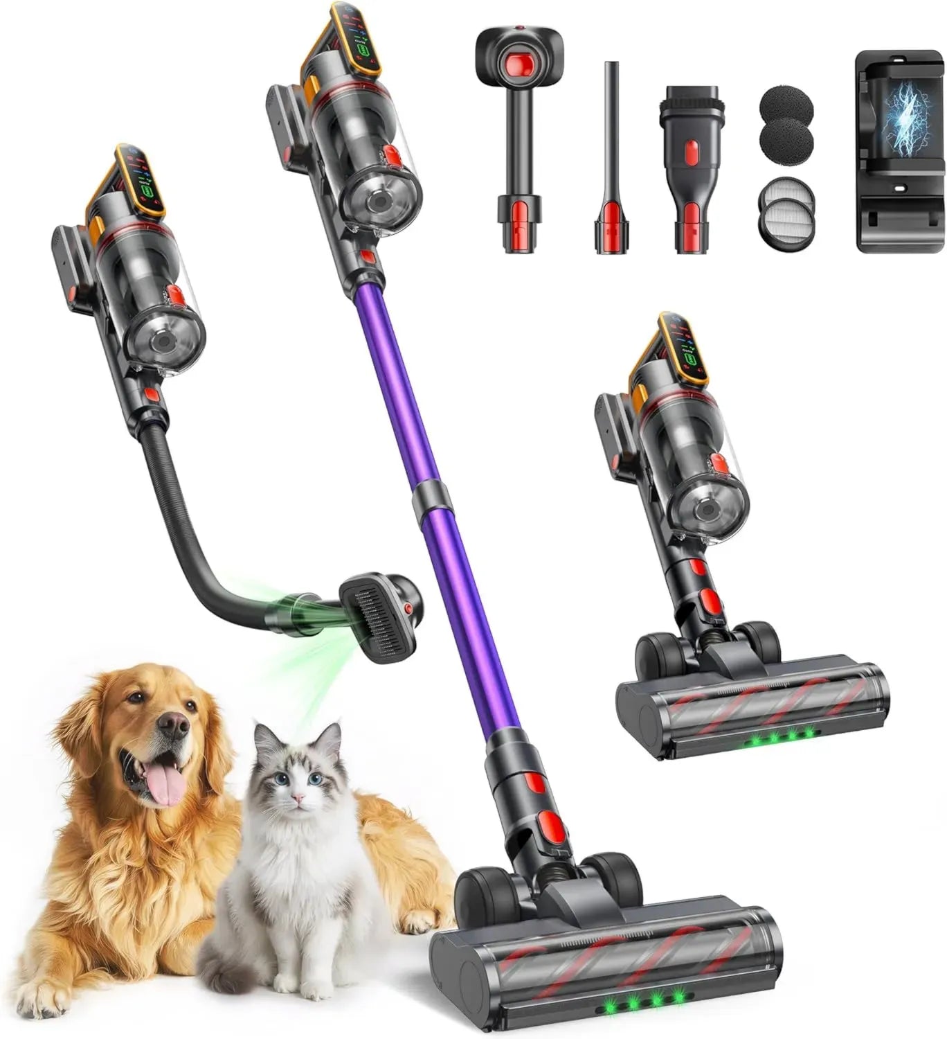 Aspirateur Balai sans Fil 600W - Puissant et Autonome pour Sols et Voitures