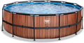 EXIT TOYS Piscine Bois Ø450x122 cm avec Pompe et Échelle - Grande Piscine Ronde et Profonde