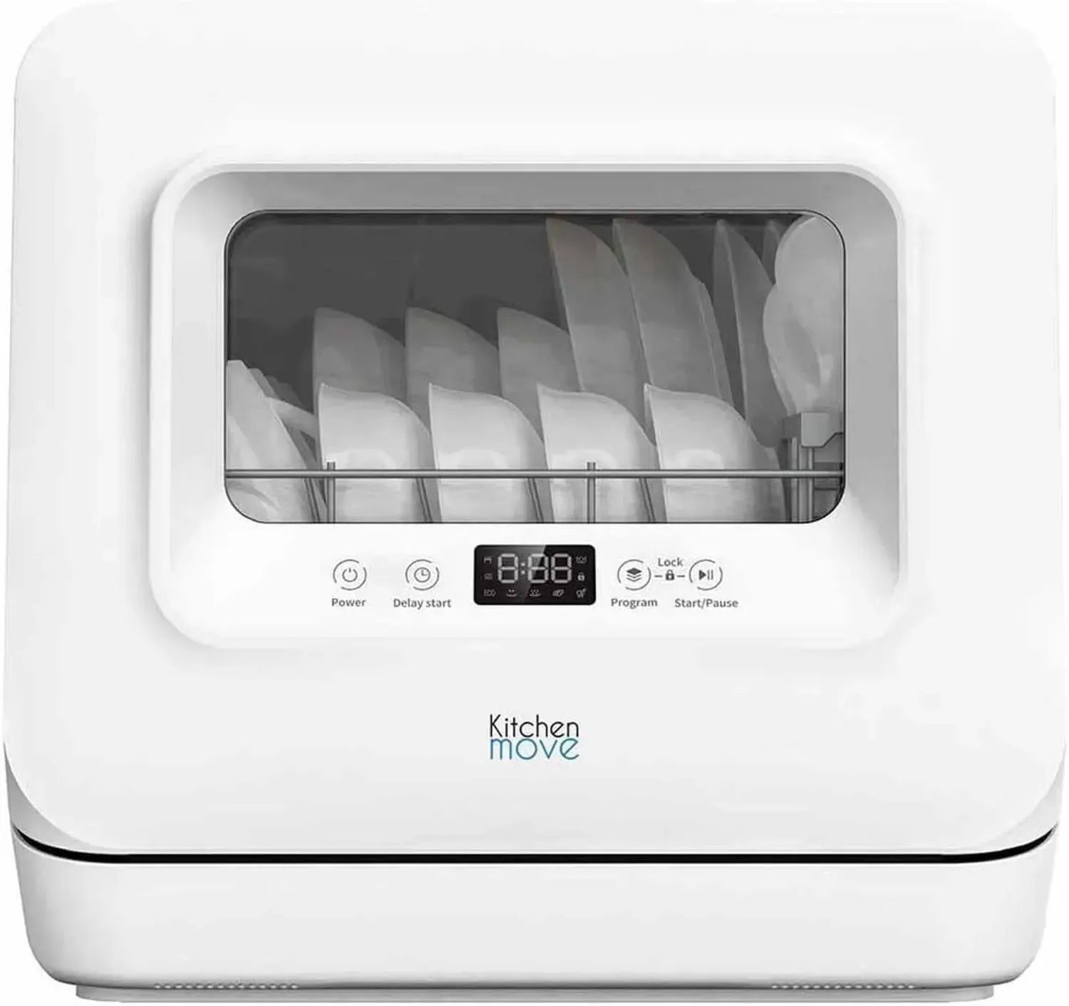 Lave-vaisselle compact 3 couverts avec réservoir et écran LED silencieux