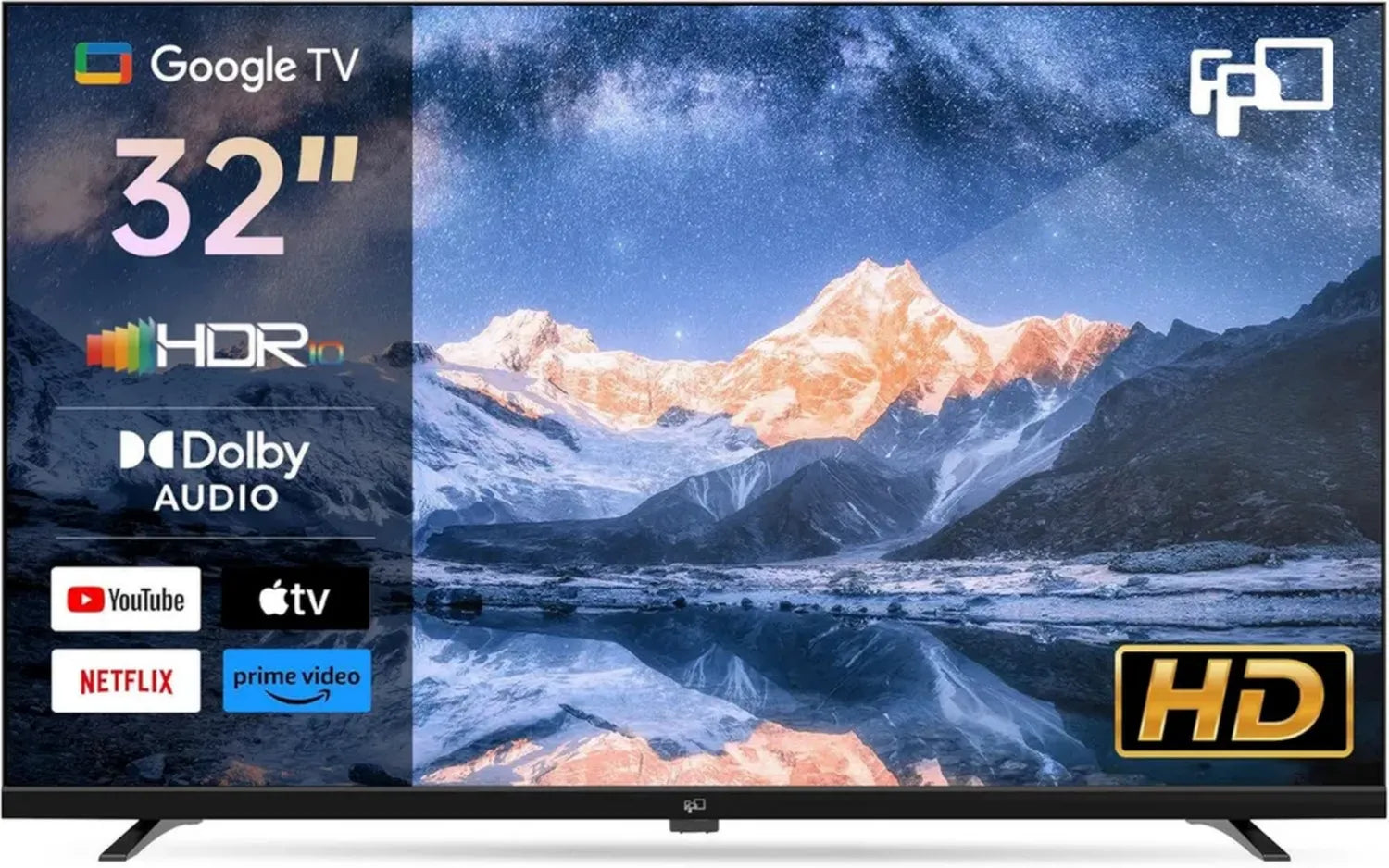 Téléviseur Intelligent 32 FPD – Android TV HD 720p avec HDR, Dolby Audio, Télécommande Vocale