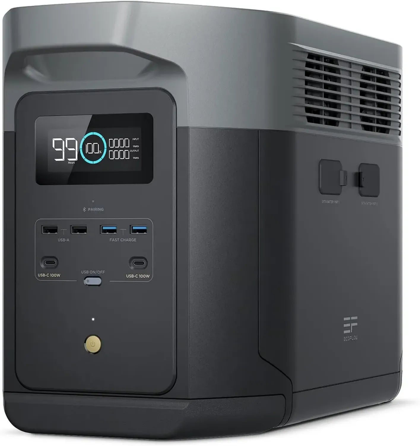 Générateur Solaire Silencieux EcoFlow DELTA 2 Max 2048Wh, Recharge Rapide LFP 3000 Cycles 3100W