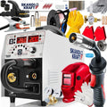 Poste à Souder MIG 210 Multi-Procédé Gaz/Sans Gaz - MIG MAG TIG MMA - Synergique et Compacte 200A