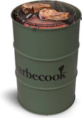Barbecue à Charbon Tonneau Barbecook Edson - Vert Armée, 60x60x90cm