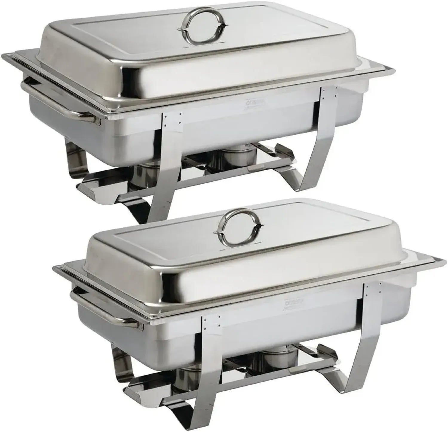Olympia Ensemble de 2 Réchauds Milan GN 1/1 Inox 9L avec Couvercles Isolants