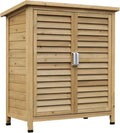 Armoire de Jardin Outsunny en Bois avec Étagères et Toit Bitumé